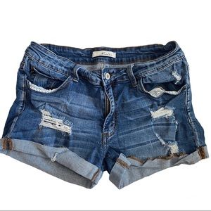 KanCan Destroyed Jean Shorts Size 30